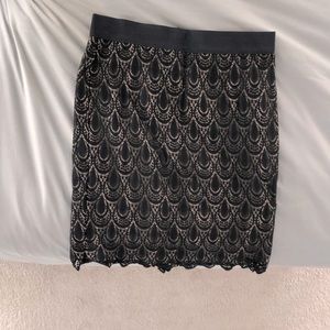 Ann Taylor lace overlay pencil skirt